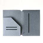 Gray textured folder with cut-out design on a white background