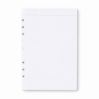 White notebook with gray buttons on a white background