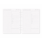 Two planner pages with daily schedule layout on a white background