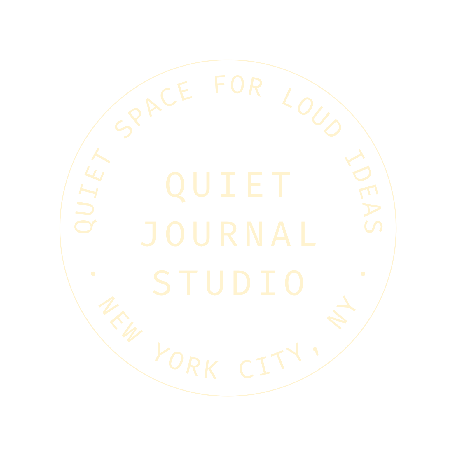 Logo of Quiet Journal Studio with text on a white background