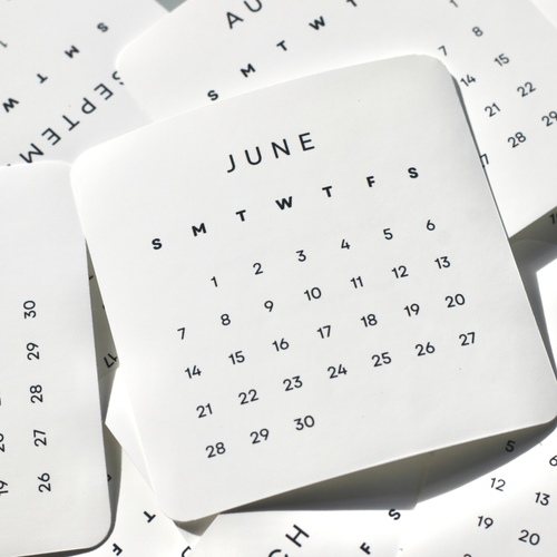Calendar pages showing June on a white background
