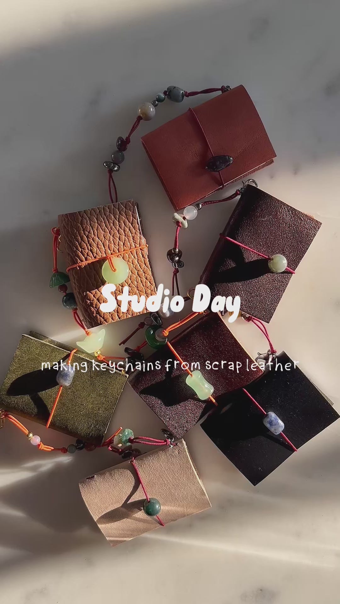 Behind the scenes video of the mini journal keychain making process.